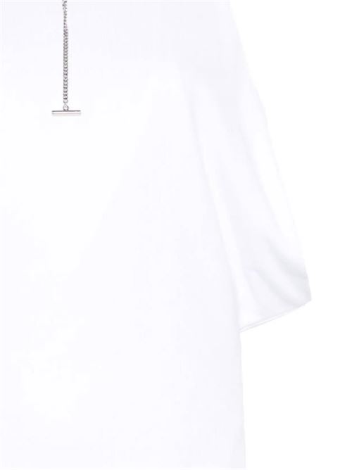 Women's Draped Ribbed Tank Top in Optical White ALEXANDER MCQUEEN | 804191QLADW9000